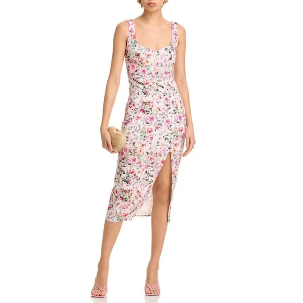 NWT Generation Love Eugenia Linen Sleeveless Midi Dress Zesty Flora Size Small